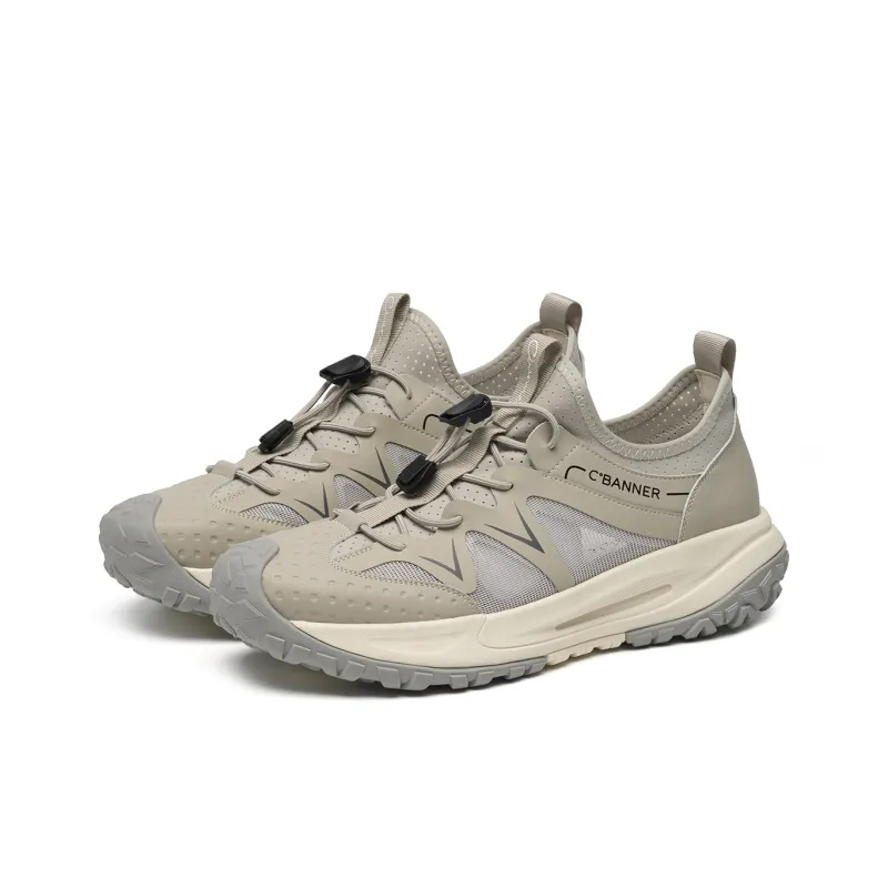 C°BANNER Breathable And Lightweight Low Top Casual Shoes Men's Ecru-1