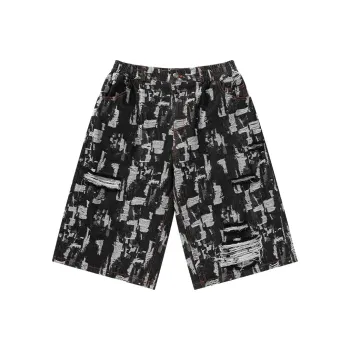 GENANX Denim Shorts Unisex Black