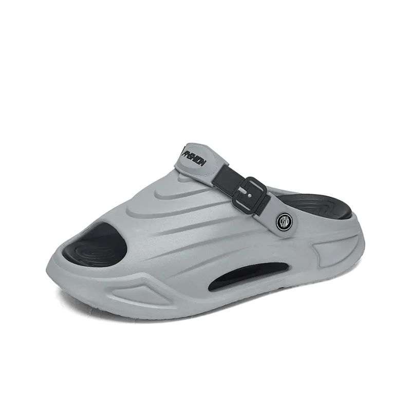 JEANSWEST Beach Sandals Men Black/White-2