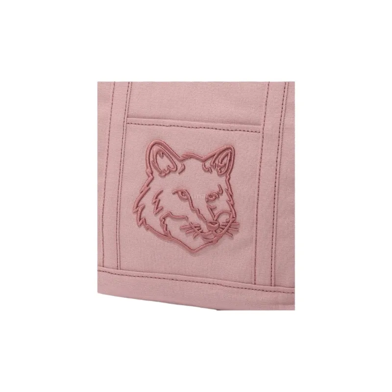 Maison Kitsune Cotton Tote Bag, Shopping Bag, Shoulder Bag, Handbag Trumpets Women's Pink-4