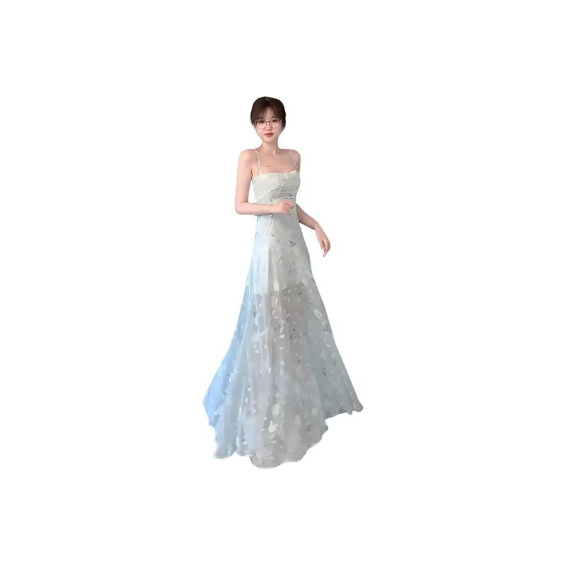 Flowers In Water Slip Dress Women's-0