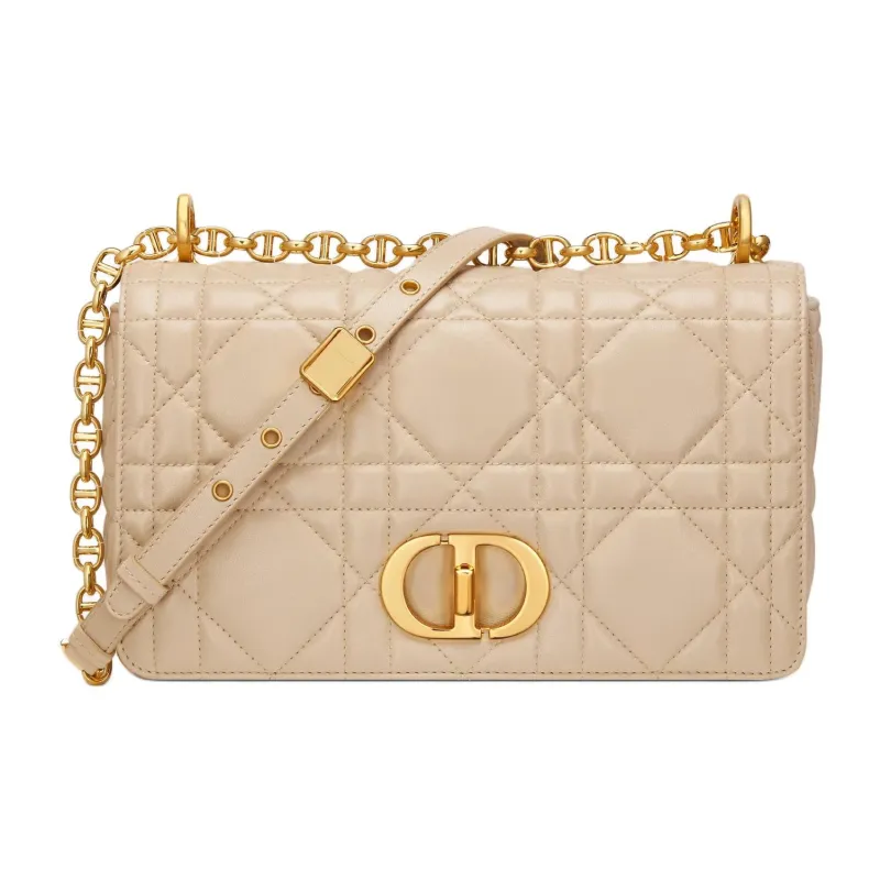 DIOR Sheepskin Shoulder Bag Medium Size Women's Rouge Beige-0