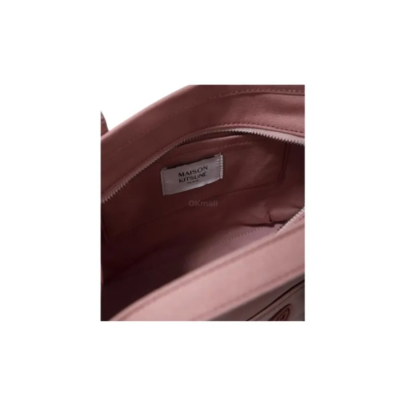 Maison Kitsune Cotton Tote Bag, Shopping Bag, Shoulder Bag, Handbag Trumpets Women's Pink-3