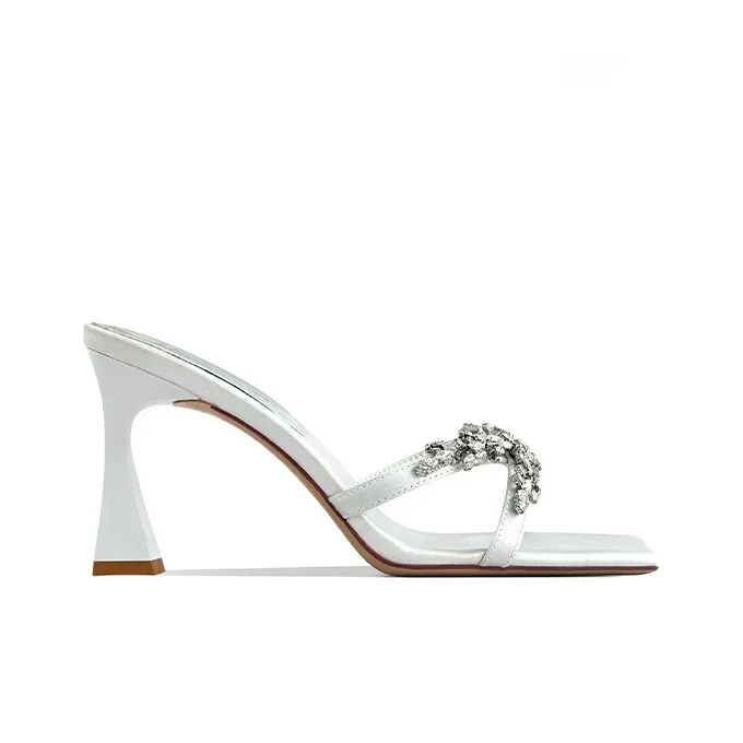 Lan Miao Slide Slippers Women's Silver Gray-3