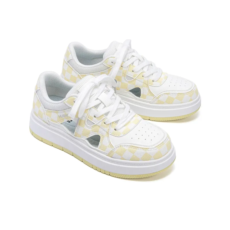 HUANQIU Abrasion Resistant Breathable Height Increasing Low Top Skateboard Shoes Women's-11