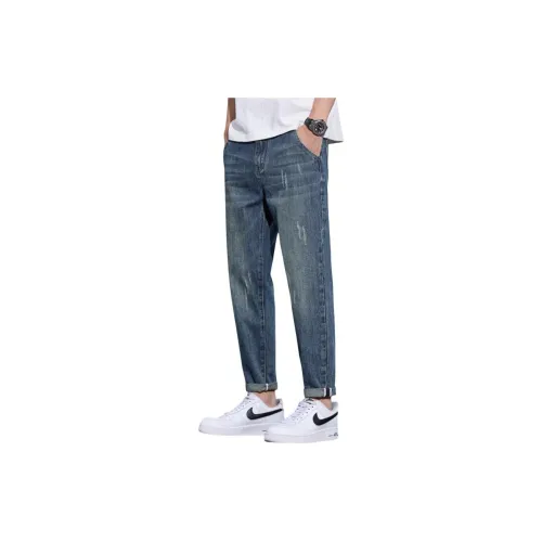HANDAIWEI Jeans Unisex Vintage Blue