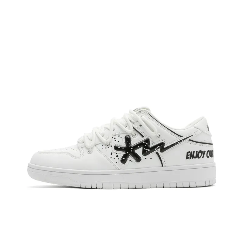 B.Duck Summer Travis Scott X AJ1 Lightning Collection Skateboard Shoes Unisex Low Top Black/White-7
