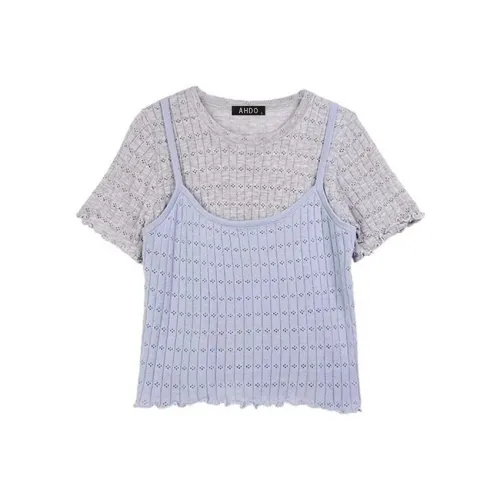 AHDO T Shirts Women's Light Blue