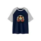 Navy Blue & White Heather Gray