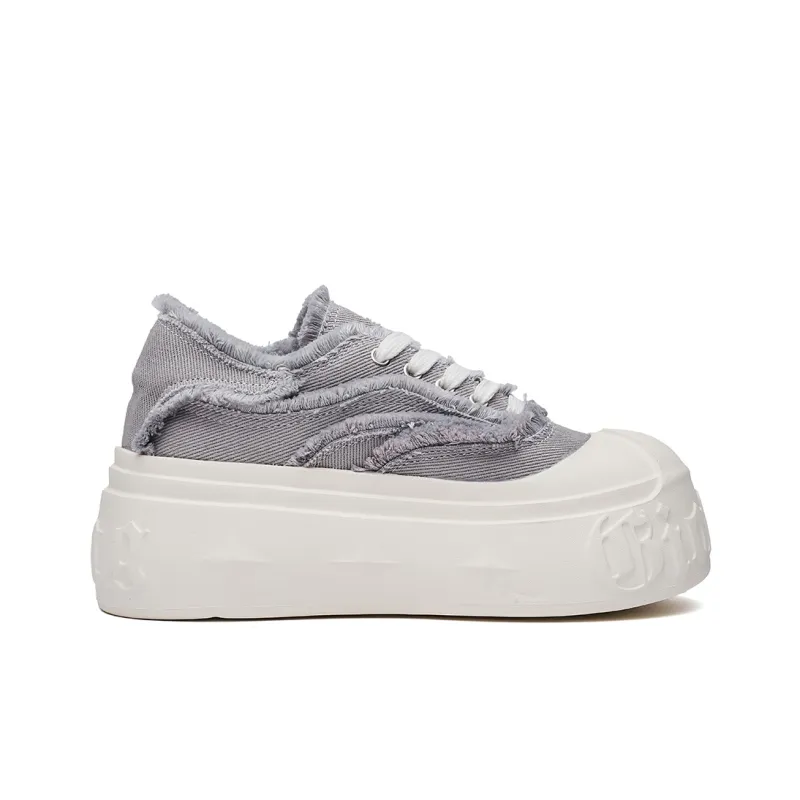IHBOZ Slip Resistant, Abrasion Resistant, Breathable, Lightweight, Height Increasing Low Top Casual Shoes Women's Gray-2