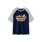 Navy Blue & White Heather Gray