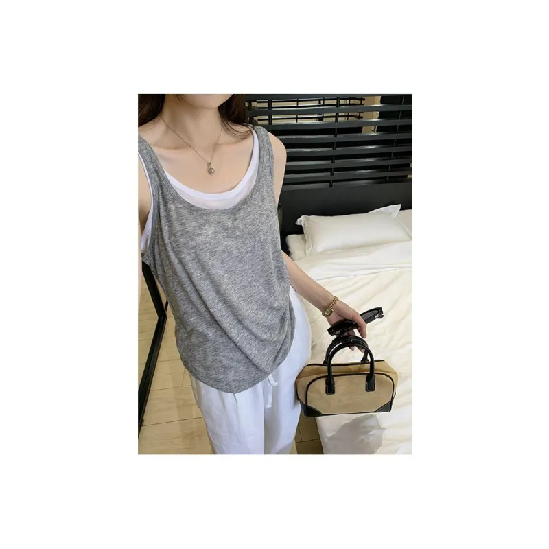DOKZB Tank Tops Women's Gray-2