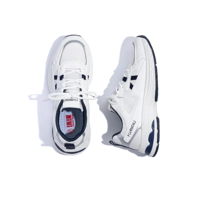 HUANQIU Abrasion Resistant Coverage Lightweight Low Top Chunky Sneakers Men's White Blue-6