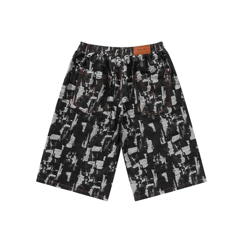 GENANX Denim Shorts Unisex Black-1