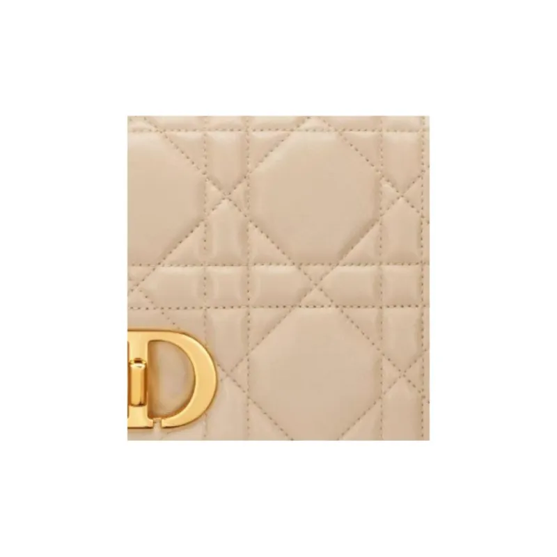 DIOR Sheepskin Shoulder Bag Medium Size Women's Rouge Beige-5