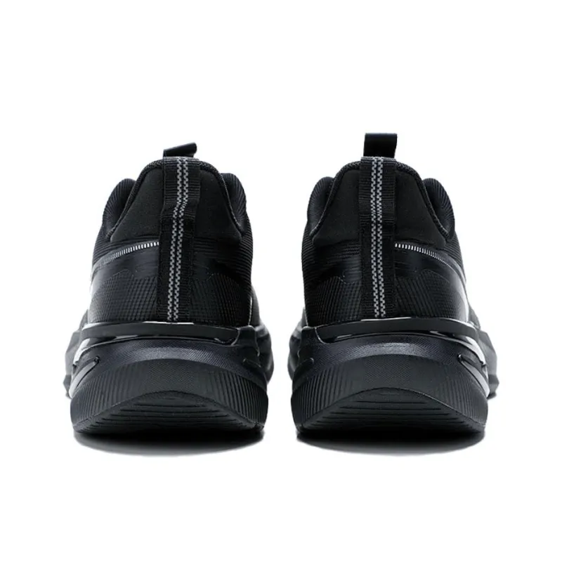 QIAODAN Anti Slip Wear Resistant Low Top Casual City Commute Running Shoes Men's Black Lightning Gray-3