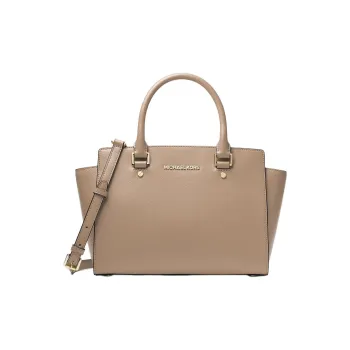 MICHAEL KORS Saffiano Leather One Shoulder Handbag Medium Size Women's Khaki