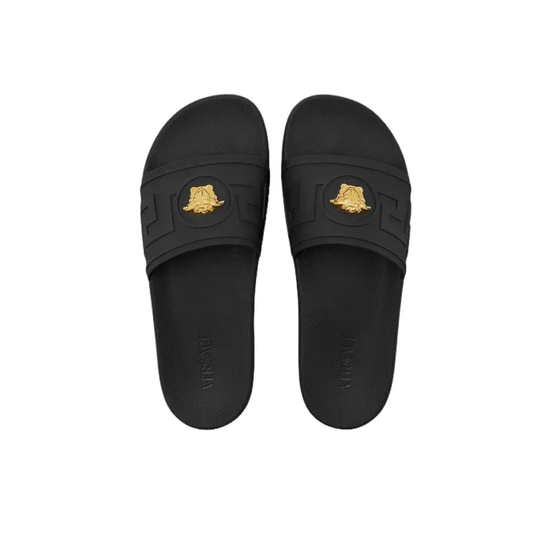 VERSACE La Medusa Slip Resistant Slide Slippers Men's Black-2