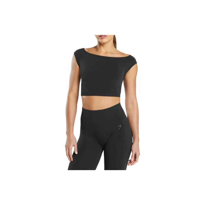 GYMSHARK LUXESEAMLESSBOATNECKCROPTOP Sport Vests Women's-4