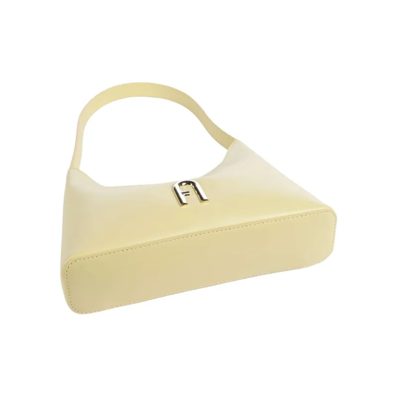 Furla Diamante Fine Grained Leather Shoulder Bag Mini Women's Light Yellow-2