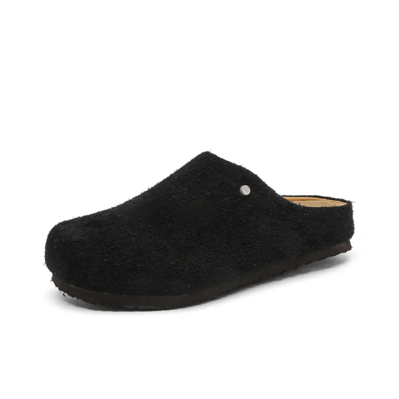 WEISHIBANGWEI Rubber Sole Slip Resistant Closed Toe Slippers Unisex Black-7
