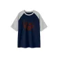 Navy Blue & White Heather Gray