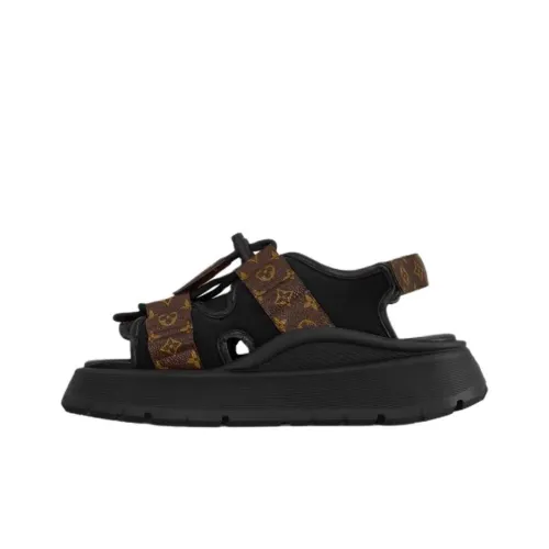 LOUIS VUITTON Chameleon One Strap Sandals Women's Brown