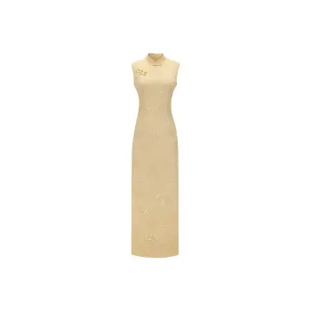 DOKZB Sleeveless Dresses Women's Light Yellow