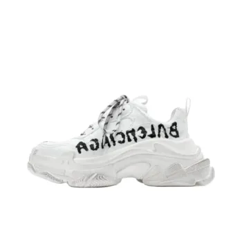 Balenciaga Triple S Low Top Chunky Sneakers Women's White