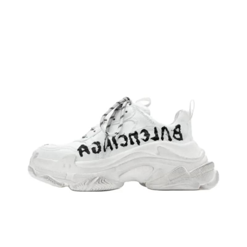 Balenciaga Triple S Low Top Chunky Sneakers Women's White-0