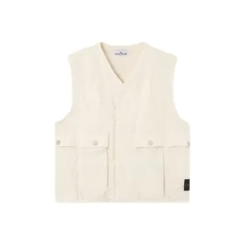 STONE ISLAND Vests Men Ivory