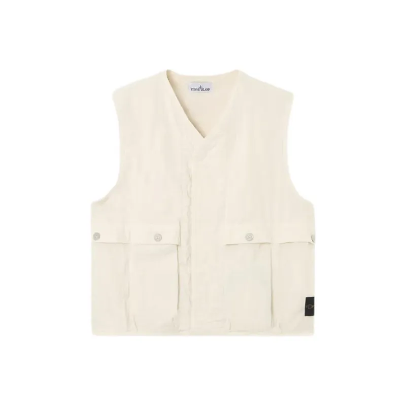 STONE ISLAND Vests Men Ivory-0