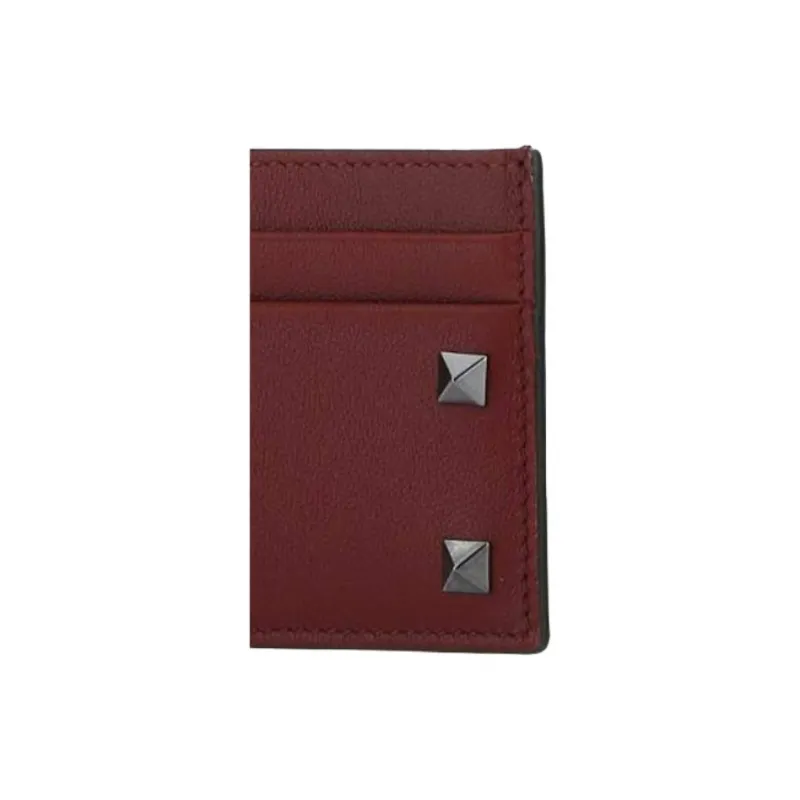 Valentino Cow Leather Wallet Unisex Burgundy-2