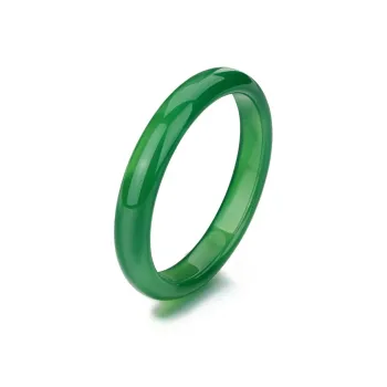Artisan Lock Heart Jade Natural Chalcedony Bangles Women's