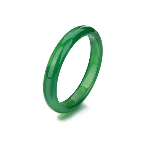 Artisan Lock Heart Jade Natural Chalcedony Bangles Women's