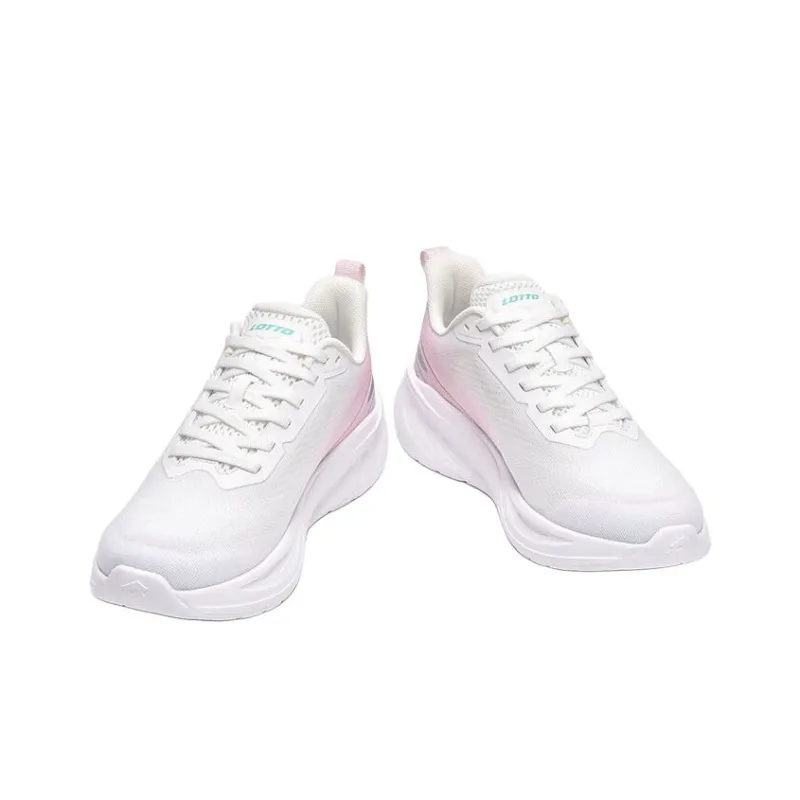 LOTTO Shock Absorbers With Slip Resistant And Abrasion Resistant Properties Low Top Running Shoes Women's White Pink-1