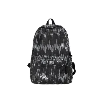 WICKBUEN Denim Backpack Travel Bag Regular Unisex Black/Blue