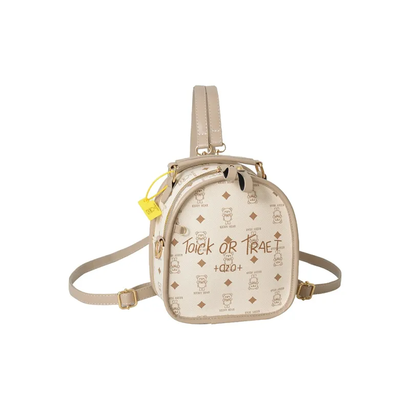 Yalu PU Backpack Regular Women's White/Brown/Coffee/Pink-0