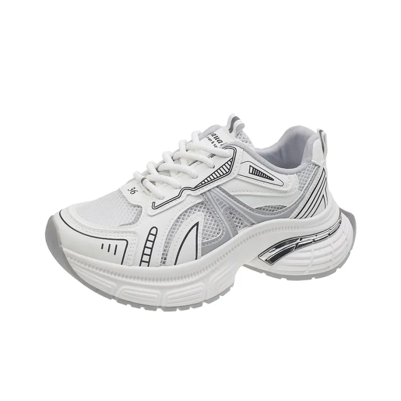Alxnan Breathable Low Top Chunky Sneakers Women's-10