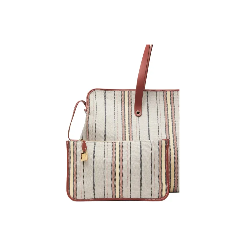 Loro Piana Linen Tote Bag, Shopping Bag, Handbag Women's Multicolor-4
