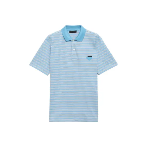 PRADA Polo Shirt Men's Blue Black