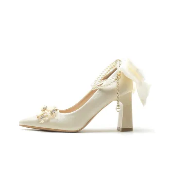 MABEL&CO Chunky Heel High Heels Women's Apricot
