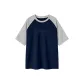 Navy Blue & White Heather Gray