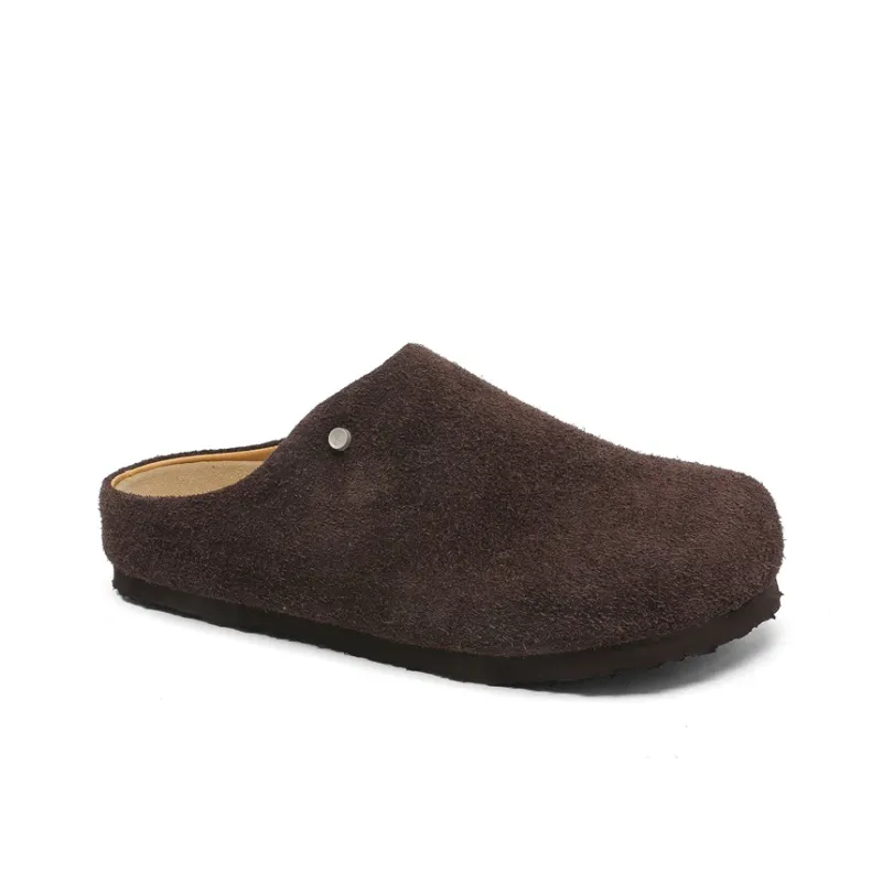 WEISHIBANGWEI Rubber Sole Slip Resistant Closed Toe Slippers Unisex Brown-9