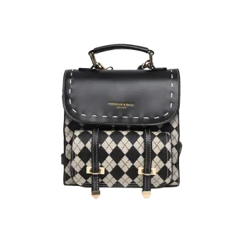 Yalu PU Backpack Women's Dark Brown/Black