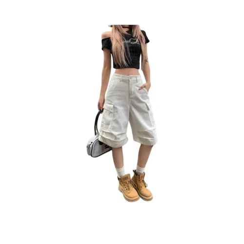 MPOX Denim Shorts Women's White