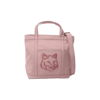 Maison Kitsune Cotton Tote Bag, Shopping Bag, Shoulder Bag, Handbag Small Size Women's Pink