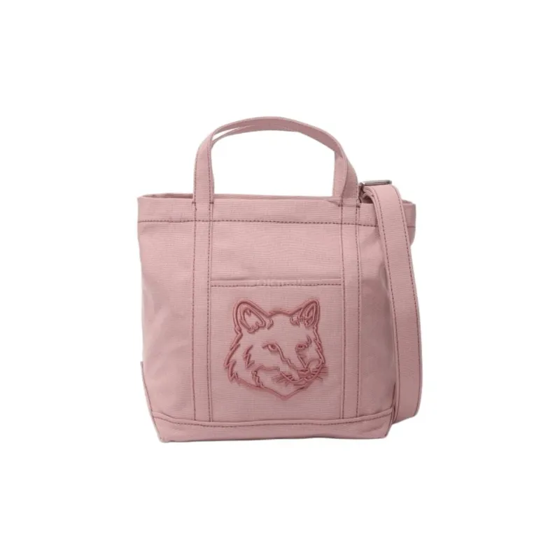Maison Kitsune Cotton Tote Bag, Shopping Bag, Shoulder Bag, Handbag Trumpets Women's Pink-0