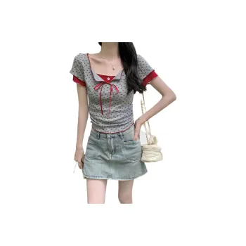 Mu Xiao Xin T Shirts Women's Gray