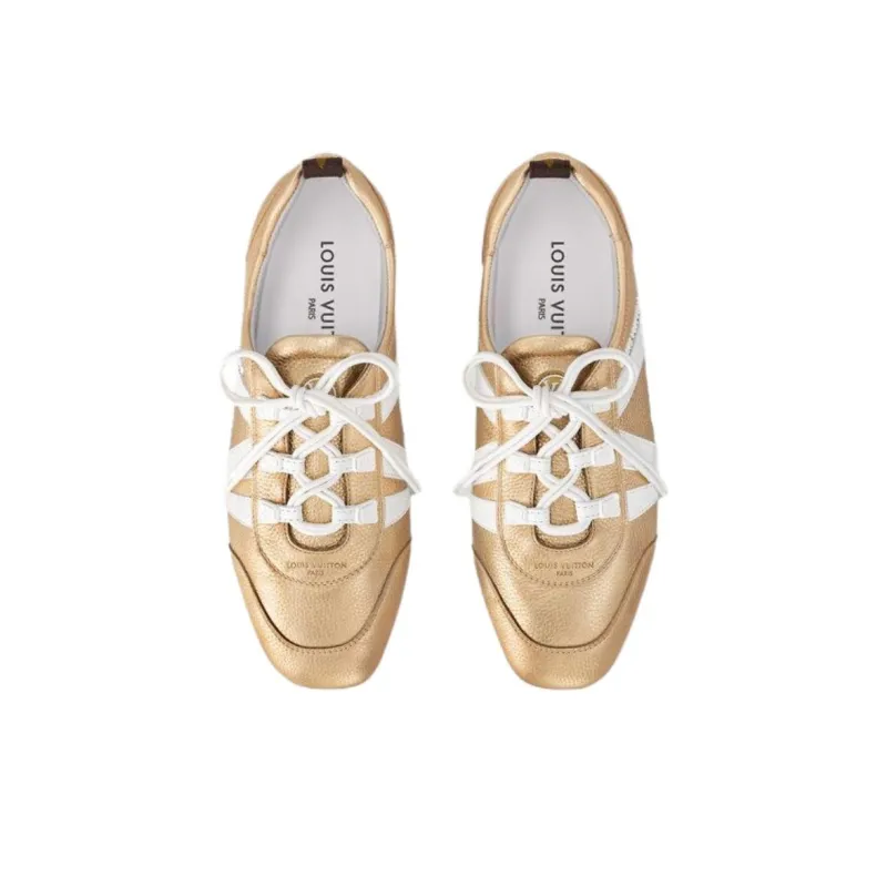 LOUIS VUITTON Sneakerina Low Top Casual Shoes Women's Gold-3
